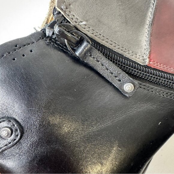 Aetrex Lagenlook Colorblock Leather Arch Support Comfort Ankle Boots Size 9M - Picture 12 of 13